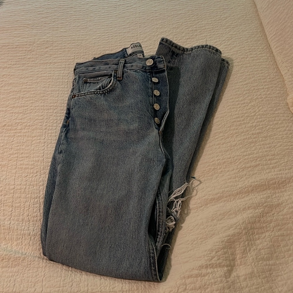 AGOLDE ripped straight jeans
